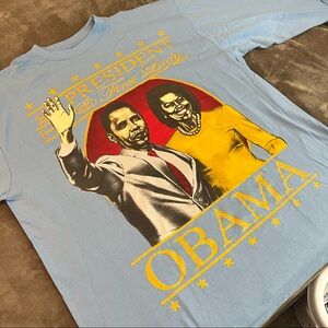 President Obama T Shirt Light Blue Size XL 100% Cotton